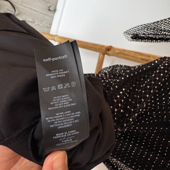 Self-Portrait black studded jersey midi dress (Sm-6) - Picture 8 of 11